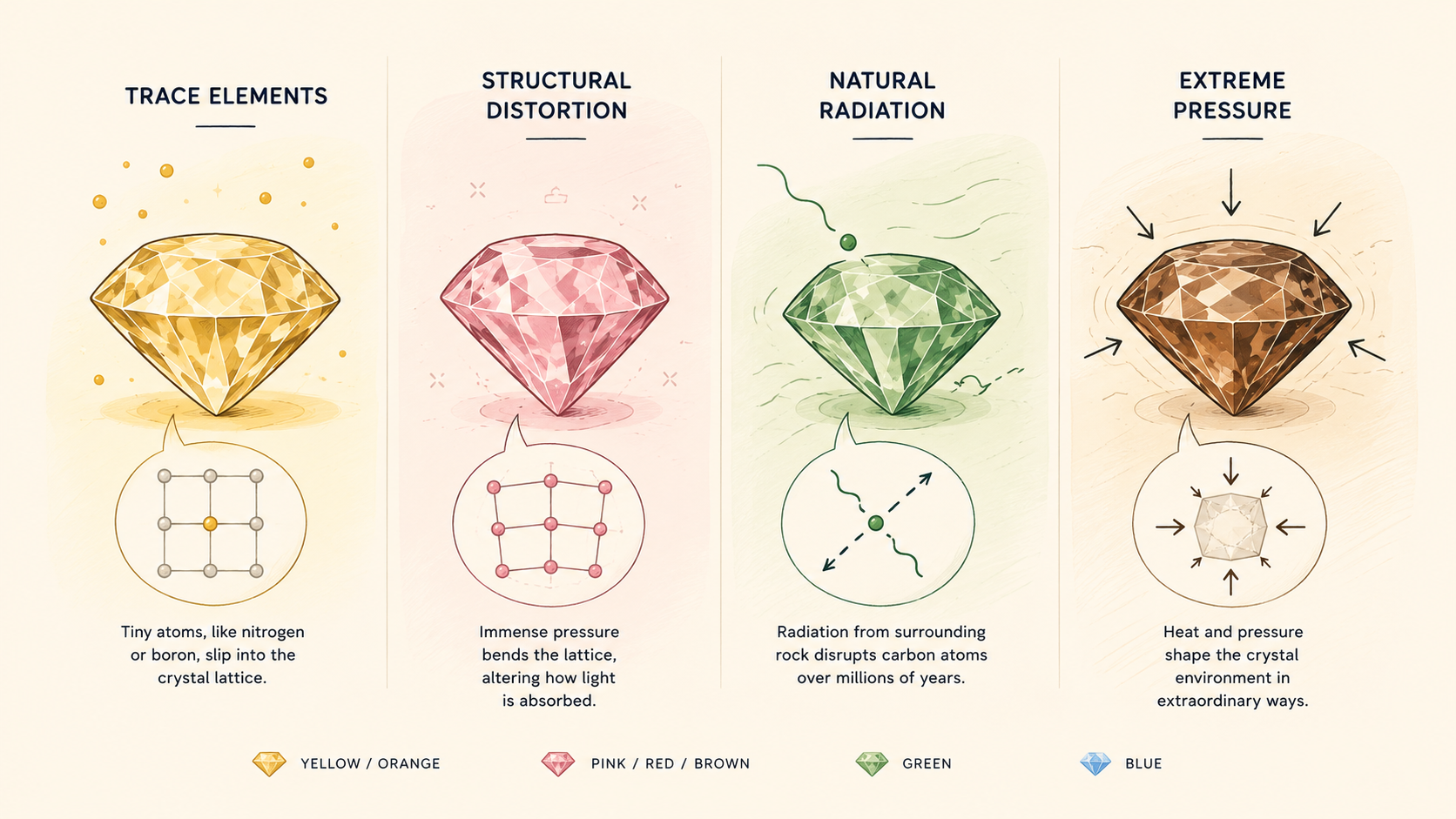 What makes a colour diamond rare infographic